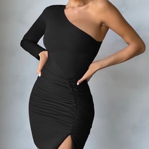 Black one shoulder dress